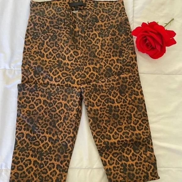 7 for All Mankind leopard coated bootcut pants - Picture 3 of 13